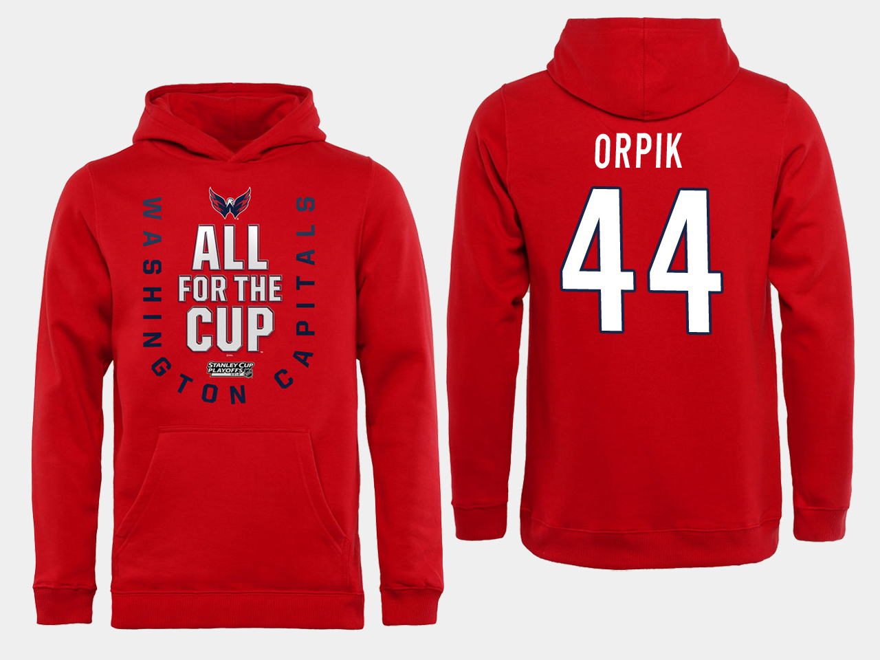 Men NHL Washington Capitals #44 Orpik Red All for the Cup Hoodie->baltimore ravens->NFL Jersey